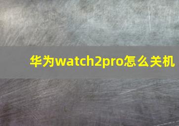 华为watch2pro怎么关机