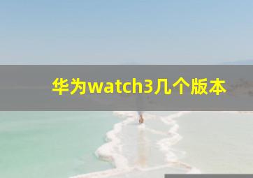 华为watch3几个版本