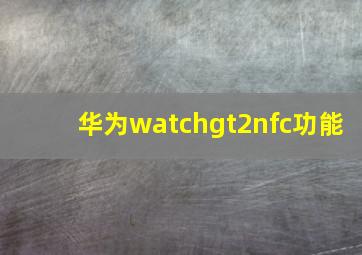 华为watchgt2nfc功能