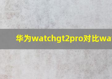 华为watchgt2pro对比watch3