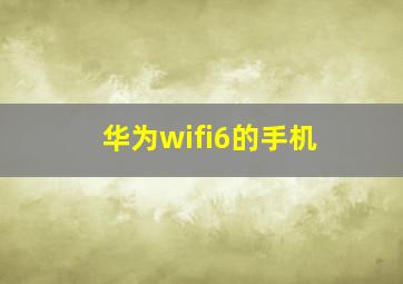 华为wifi6的手机