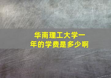 华南理工大学一年的学费是多少啊