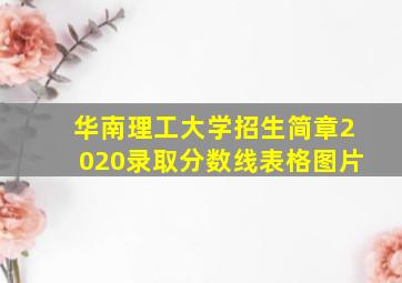 华南理工大学招生简章2020录取分数线表格图片