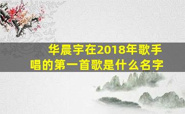 华晨宇在2018年歌手唱的第一首歌是什么名字