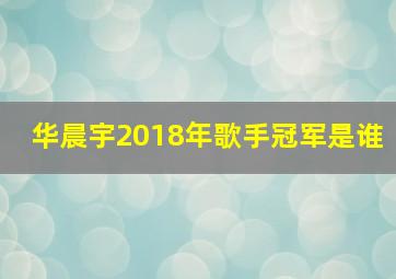 华晨宇2018年歌手冠军是谁