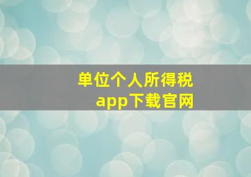 单位个人所得税app下载官网