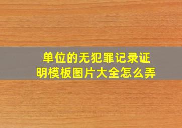 单位的无犯罪记录证明模板图片大全怎么弄