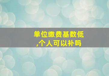 单位缴费基数低,个人可以补吗