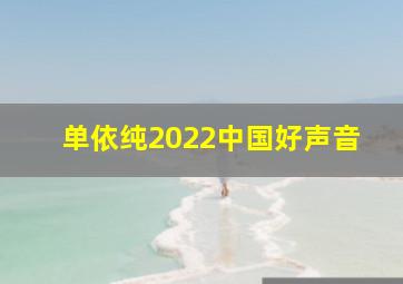 单依纯2022中国好声音