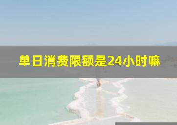 单日消费限额是24小时嘛