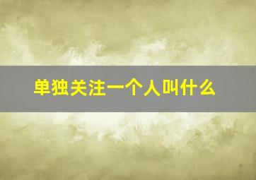 单独关注一个人叫什么