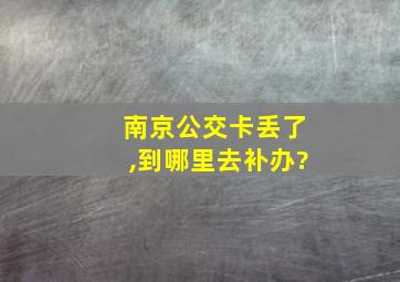 南京公交卡丢了,到哪里去补办?