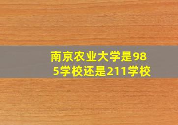 南京农业大学是985学校还是211学校