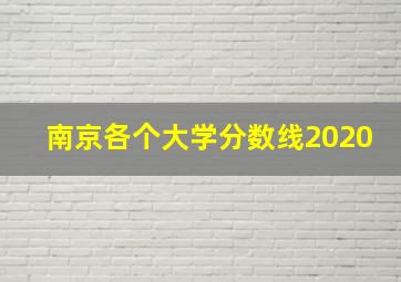 南京各个大学分数线2020