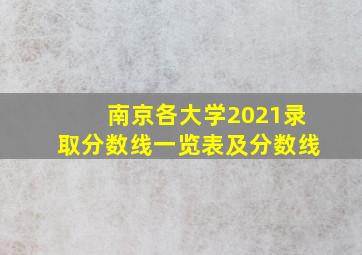 南京各大学2021录取分数线一览表及分数线