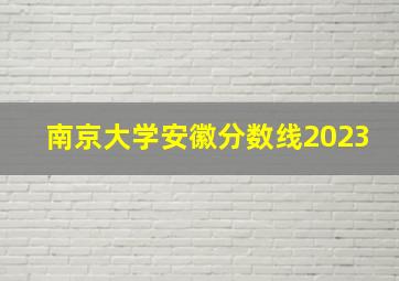 南京大学安徽分数线2023