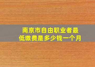 南京市自由职业者最低缴费是多少钱一个月