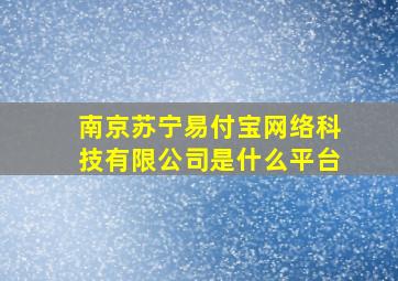 南京苏宁易付宝网络科技有限公司是什么平台