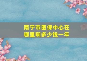 南宁市医保中心在哪里啊多少钱一年