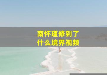 南怀瑾修到了什么境界视频