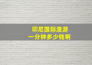 印尼国际漫游一分钟多少钱啊