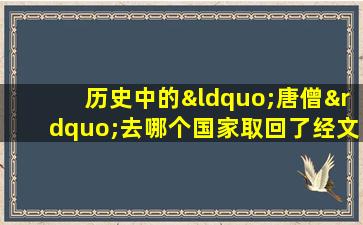 历史中的“唐僧”去哪个国家取回了经文?