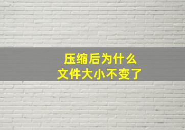 压缩后为什么文件大小不变了