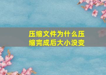 压缩文件为什么压缩完成后大小没变