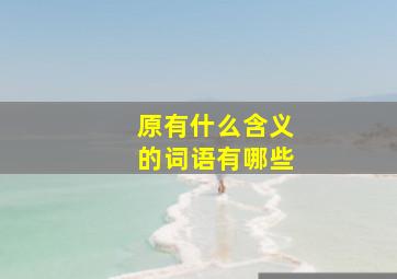 原有什么含义的词语有哪些