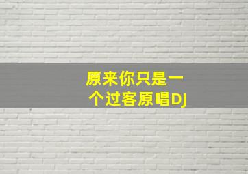 原来你只是一个过客原唱DJ