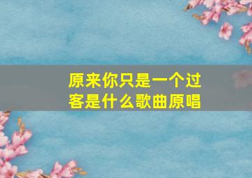 原来你只是一个过客是什么歌曲原唱