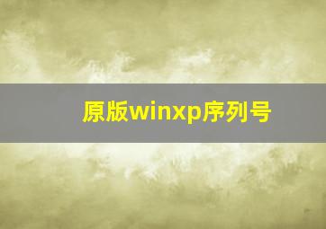 原版winxp序列号