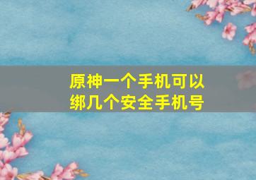 原神一个手机可以绑几个安全手机号