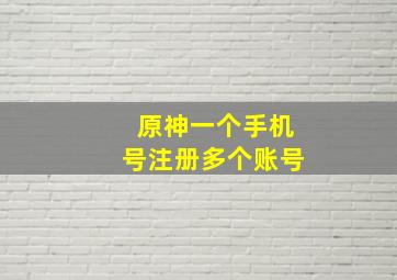 原神一个手机号注册多个账号