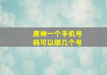 原神一个手机号码可以绑几个号