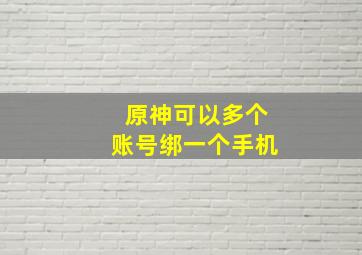 原神可以多个账号绑一个手机