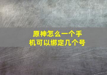 原神怎么一个手机可以绑定几个号