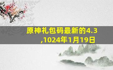 原神礼包码最新的4.3,1024年1月19日