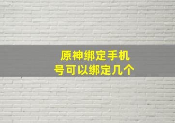 原神绑定手机号可以绑定几个