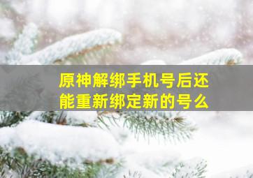 原神解绑手机号后还能重新绑定新的号么