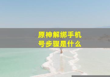 原神解绑手机号步骤是什么