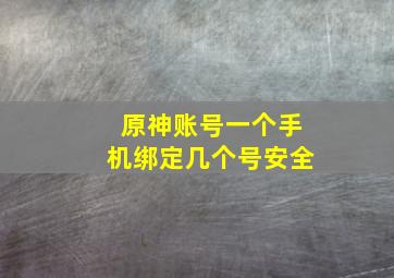 原神账号一个手机绑定几个号安全