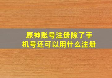 原神账号注册除了手机号还可以用什么注册