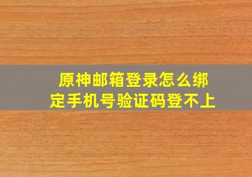 原神邮箱登录怎么绑定手机号验证码登不上