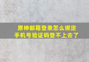 原神邮箱登录怎么绑定手机号验证码登不上去了