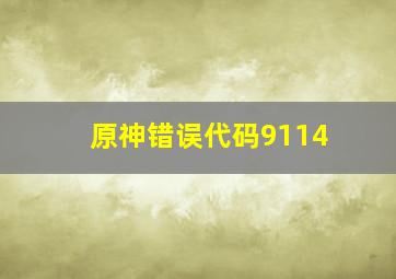 原神错误代码9114