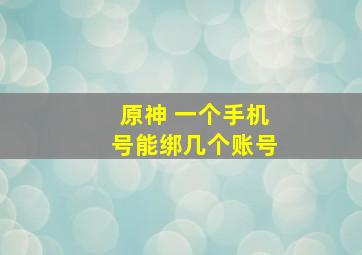 原神 一个手机号能绑几个账号