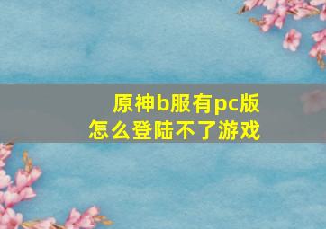 原神b服有pc版怎么登陆不了游戏