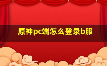 原神pc端怎么登录b服