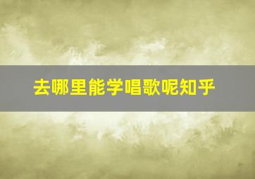 去哪里能学唱歌呢知乎